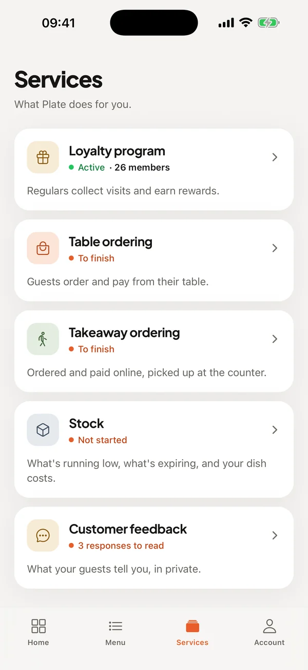 Opened with one button.